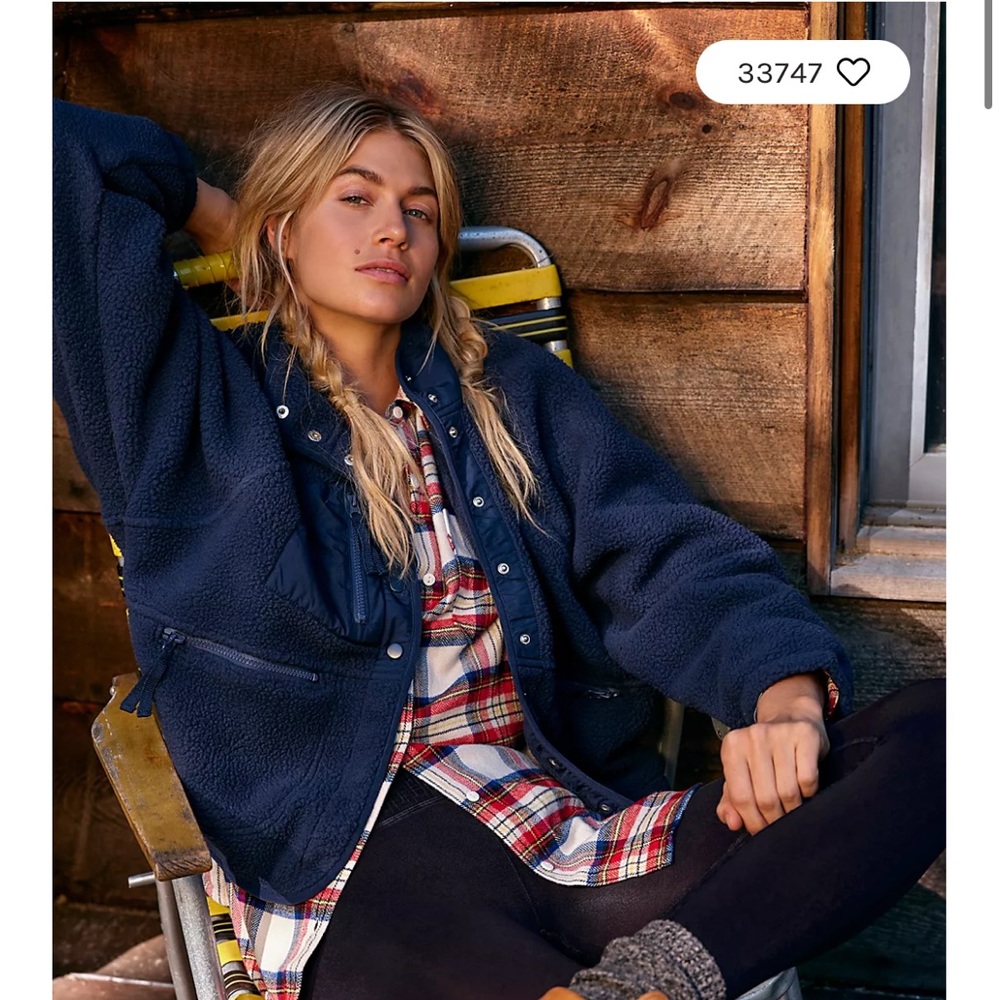NWT Free People Hit the Slopes Fleece Jacket - Eclipse